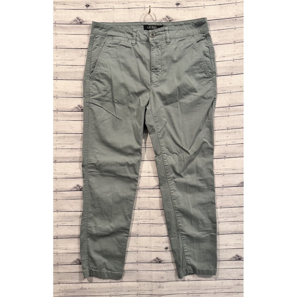 Ralph Lauren Black Label Pants Size 4 Green Mid Rise Straight Dress Casual Chino